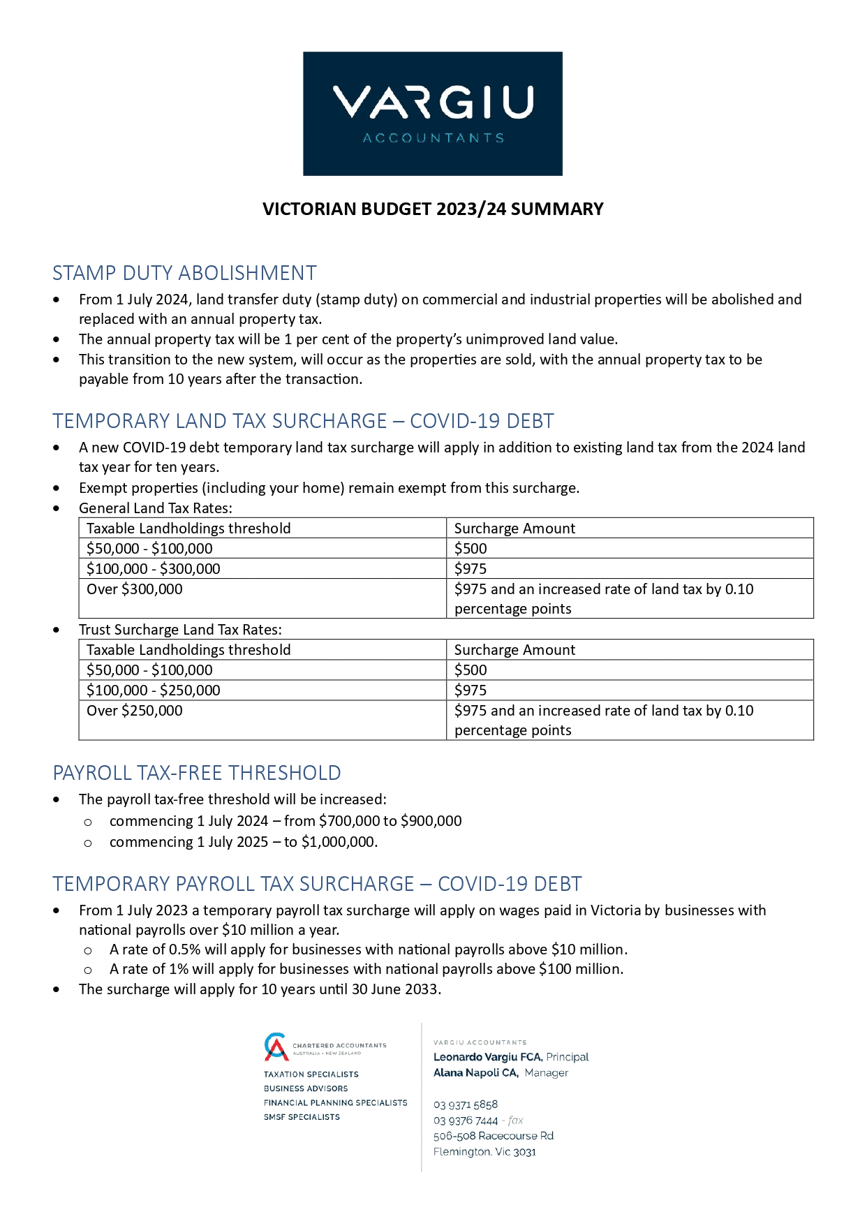 Victorian Budget 2023/24 Summary